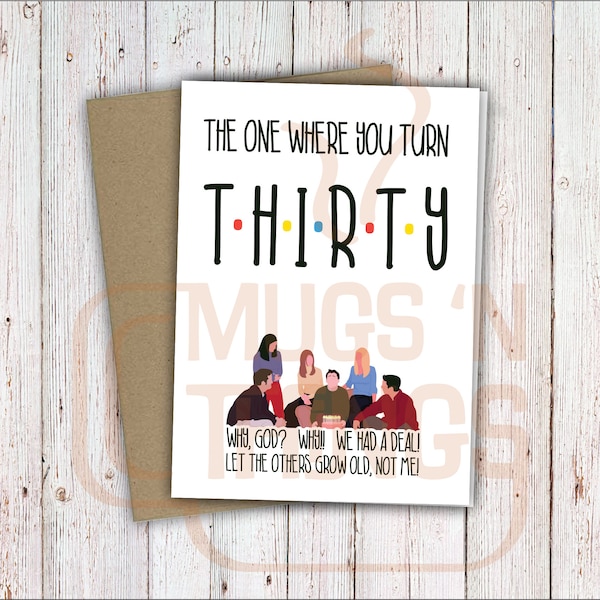 Friends 30th Birthday Card, Joey Tribbiani, TV Show, Digital Download