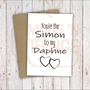 Du bist der Simon zu meiner Daphne, Bridgerton, The Duc and I, Beste Freunde, Jahrestag, Liebeskarte, Valentinstag, TV-Show, digitaler Download