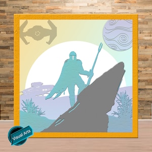 Madalorian Star Wars SVG LightBox template