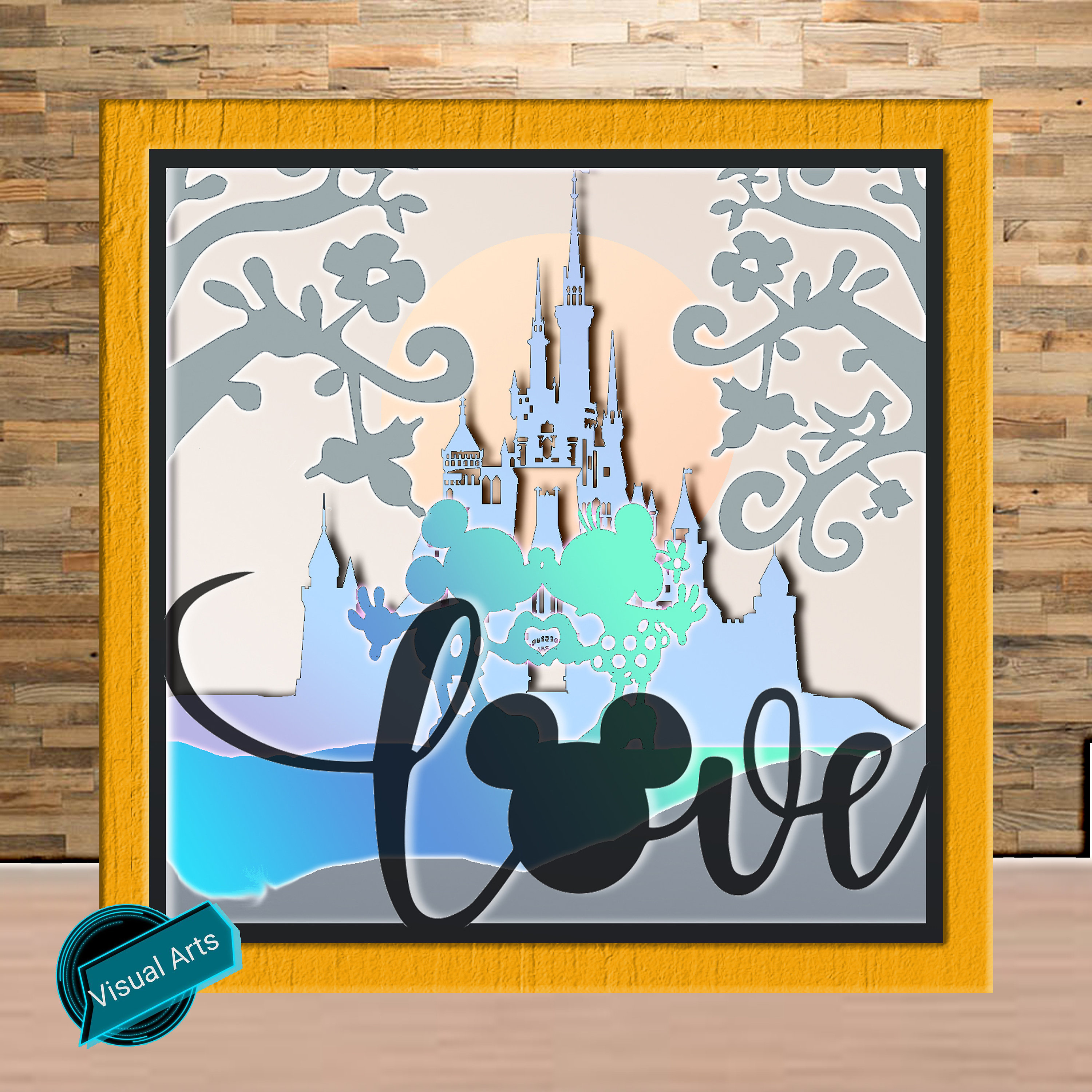 Mickey Disney Template Svg Lightbox Shadow Box Etsy