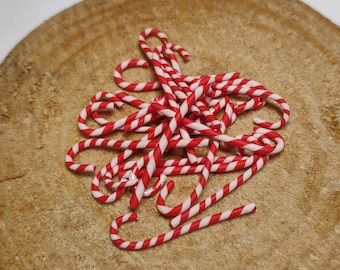 20 Pack of Miniature Handmade Candy Canes-Handmade Miniature Candy Canes-Dollhouse Miniatures-Christmas-OOAK