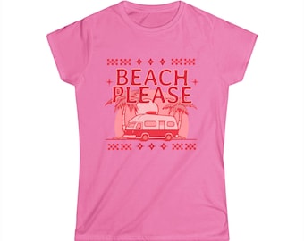 Beach Please Tee | Camper Van Palm Trees Sunset Shirt