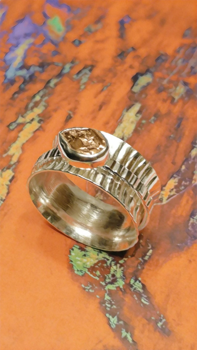 Fine Silver Raw Copper Spinner Ring