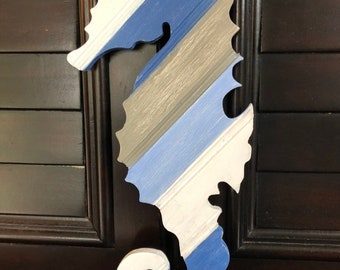 Seahorse 12" Reclaimed Wood Bead Board Beach House Decor Rustic Coastal Decor Wall Art