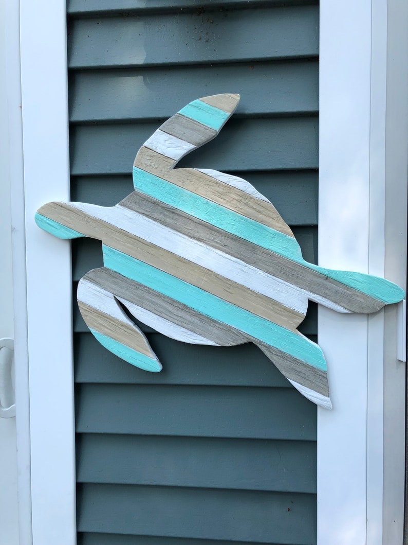 Sea Turtle Reclaimed Wood Rustic Coastal Decor Beach House | Etsy