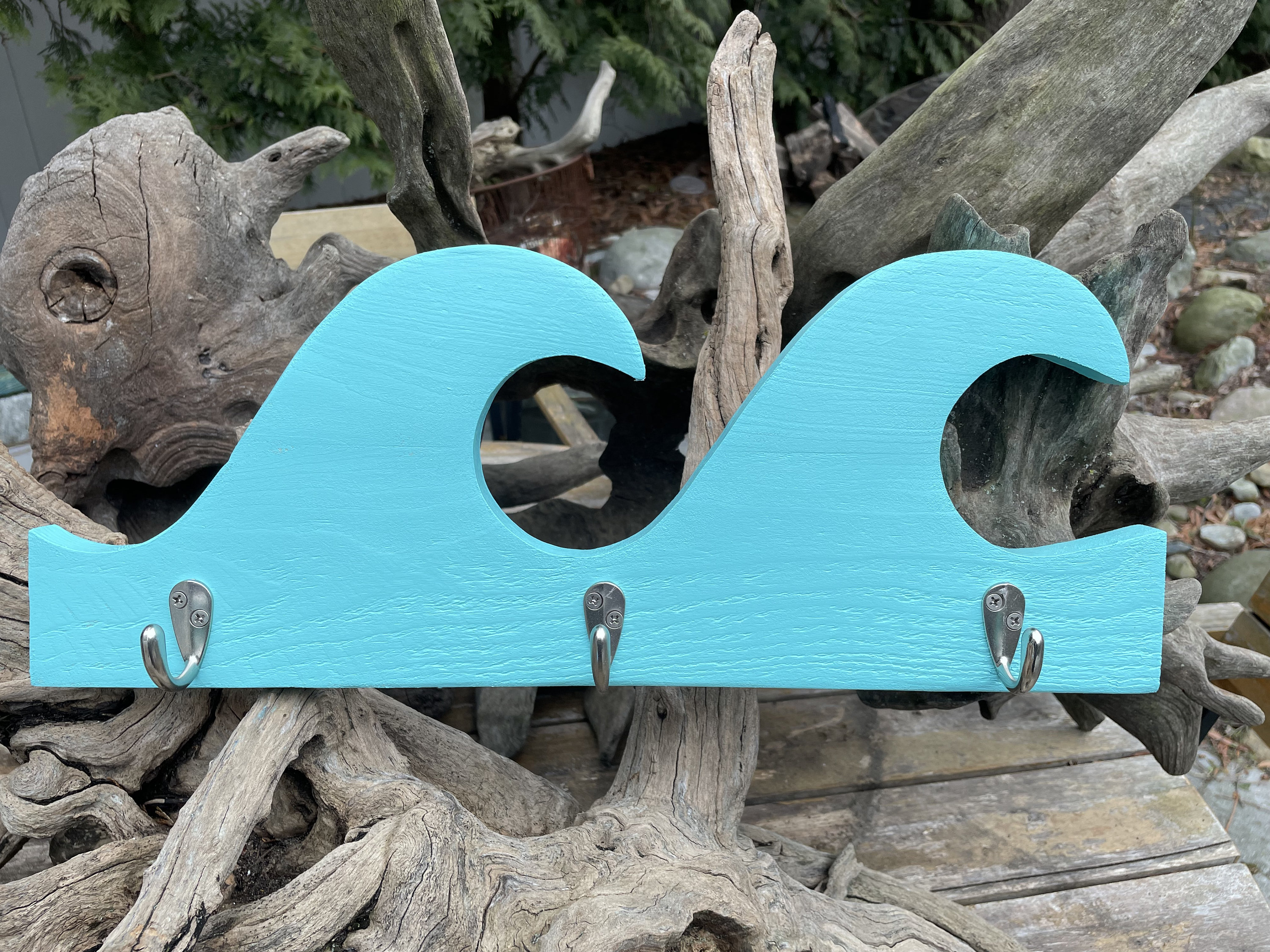 Wave Towel Rack: Reclaimed Wood Beach House Decor - Etsy