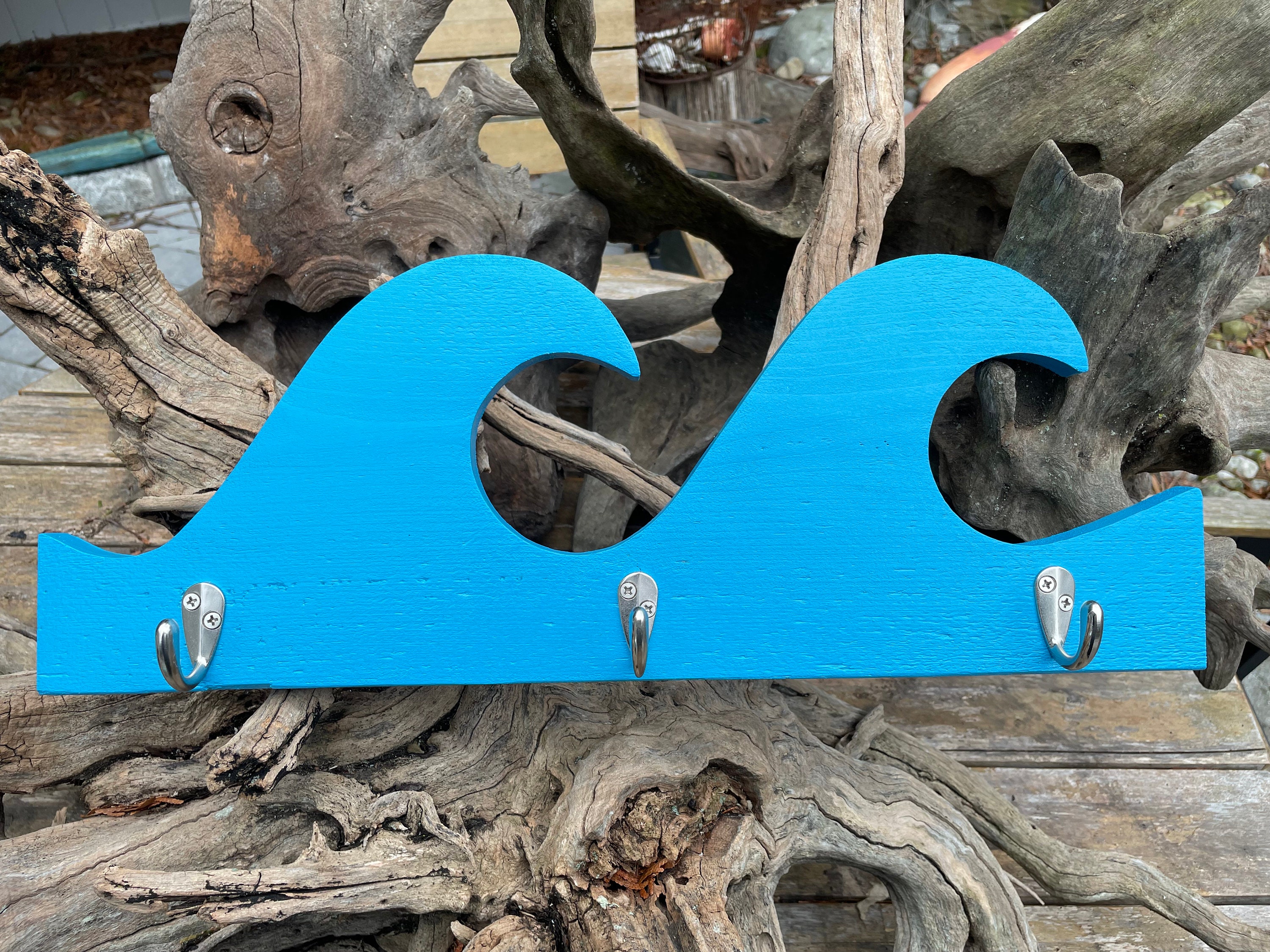 Wave Towel Rack: Reclaimed Wood Beach House Decor - Etsy