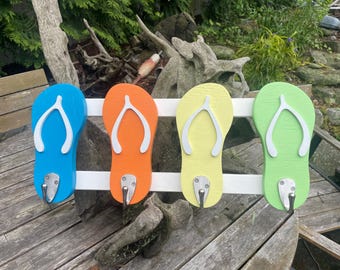 Flip Flop Towel Rack 10” x 23” - 4 Hooks
