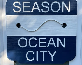 Beach Badge Wall Sign, Large 23” New Jersey Beach Badge (Choose your town choice by entering it in “Buyers Comments” during checkout.)