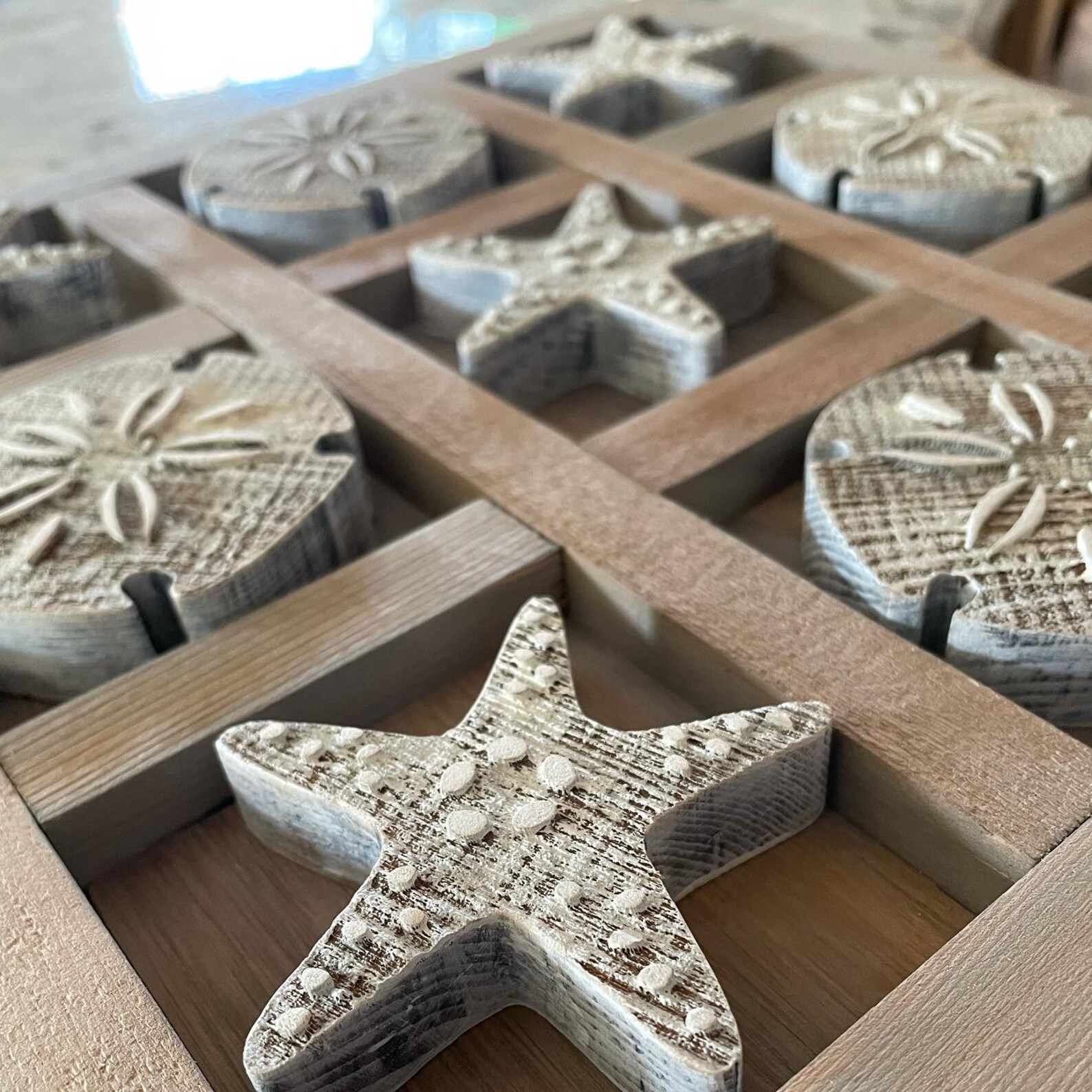 Tic Tac Toe Sea Shell Tic Tac Toe Coffee Table Decor Shabby - Etsy