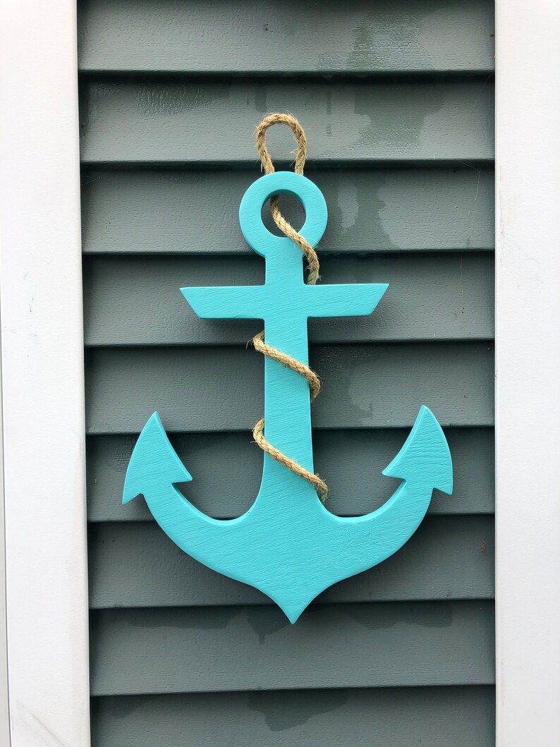 Anchor and Rope Reclaimed Pallet Wood Navy Anchor Wall Art Etsy