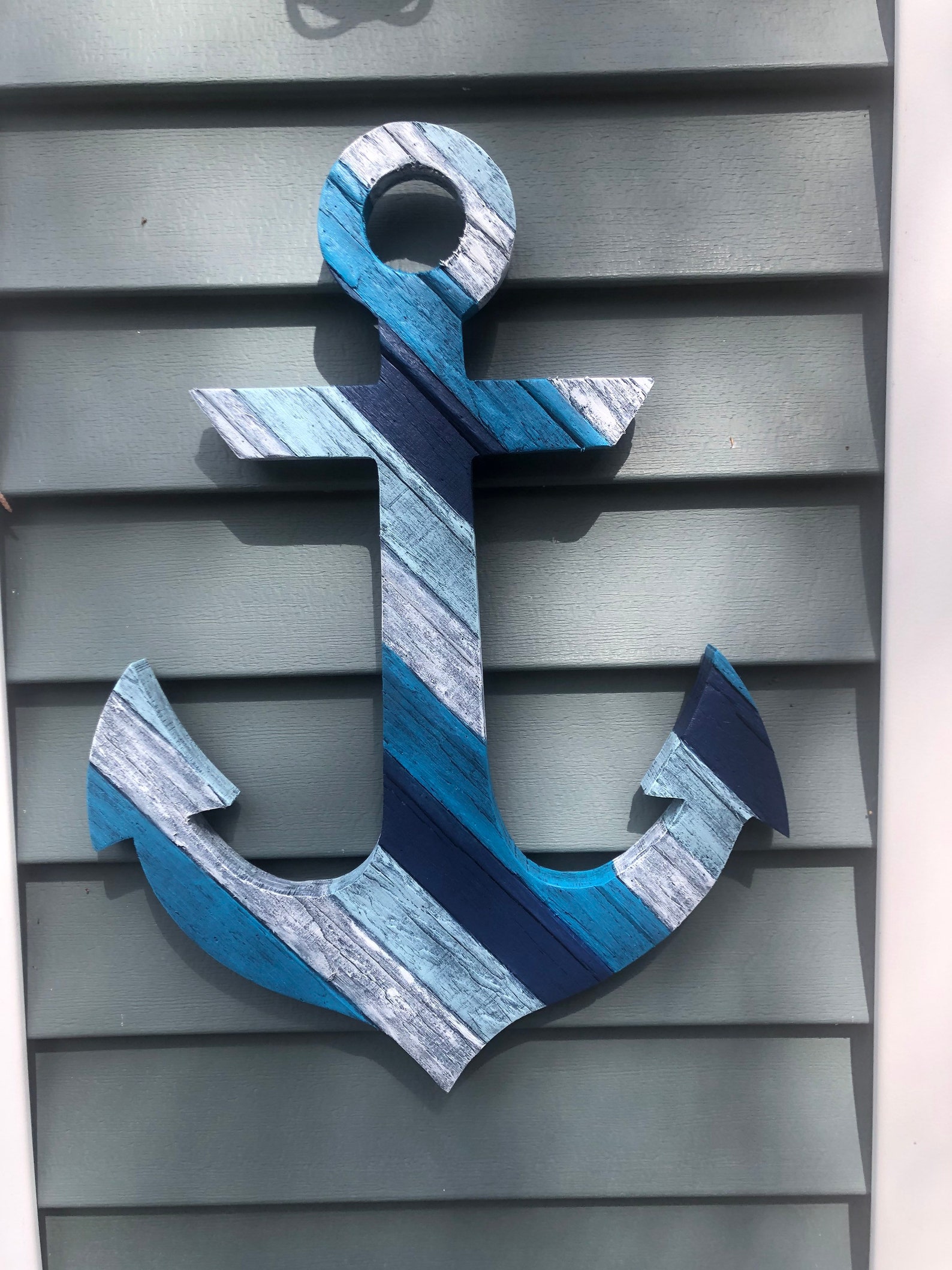 Wooden Anchor Wall Art Rustic Coastal Decor Reclaimed Wood Etsy
