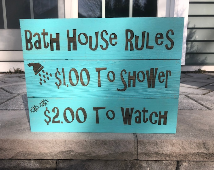 Towel Rack Bath House Rules Outdoor Shower Bathroom Decor Etsy