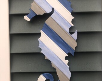 Custom Order for Christelle - 2 - 31" Seahorses facing each other with 45 degree wood lathe