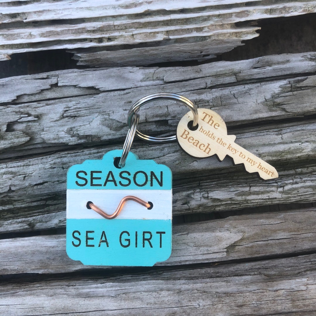 NJ Beach Badge Keychain, Beach Tag Key Chain - Etsy