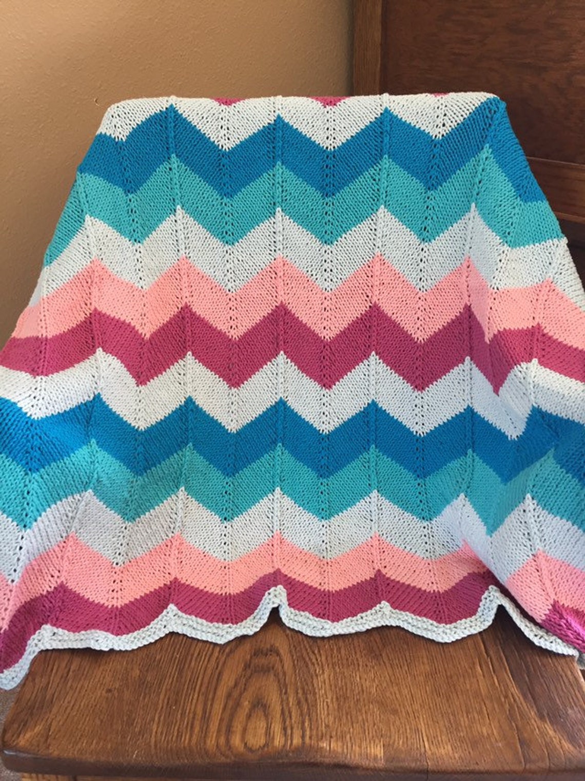 Cotton Chevron Blanket Etsy