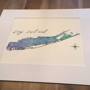 Peinture aquarelle personnalisée Long Island