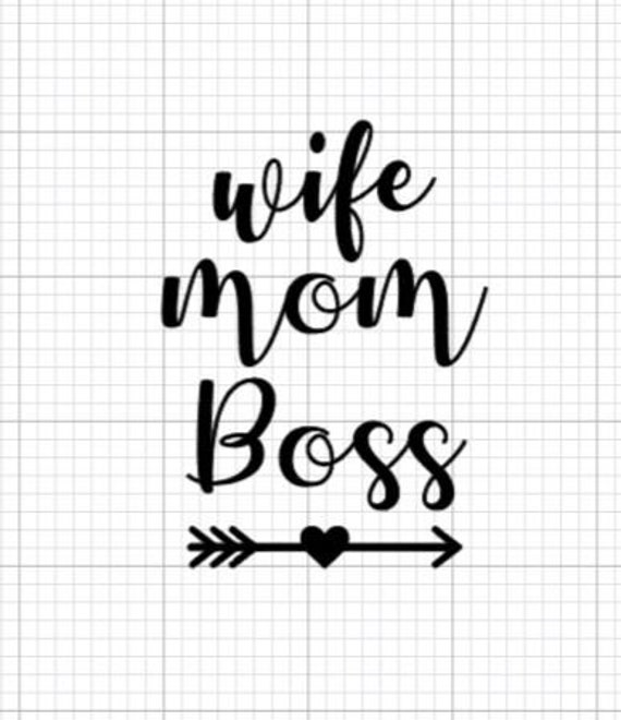 Wife mom boss Vinyl Decal Bumper Sticker Inspirational Sticker Paper ...