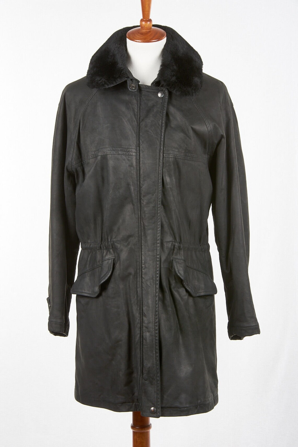 LONE PINE Leather Long Coat Women's S in Black Nubuck w Etsy