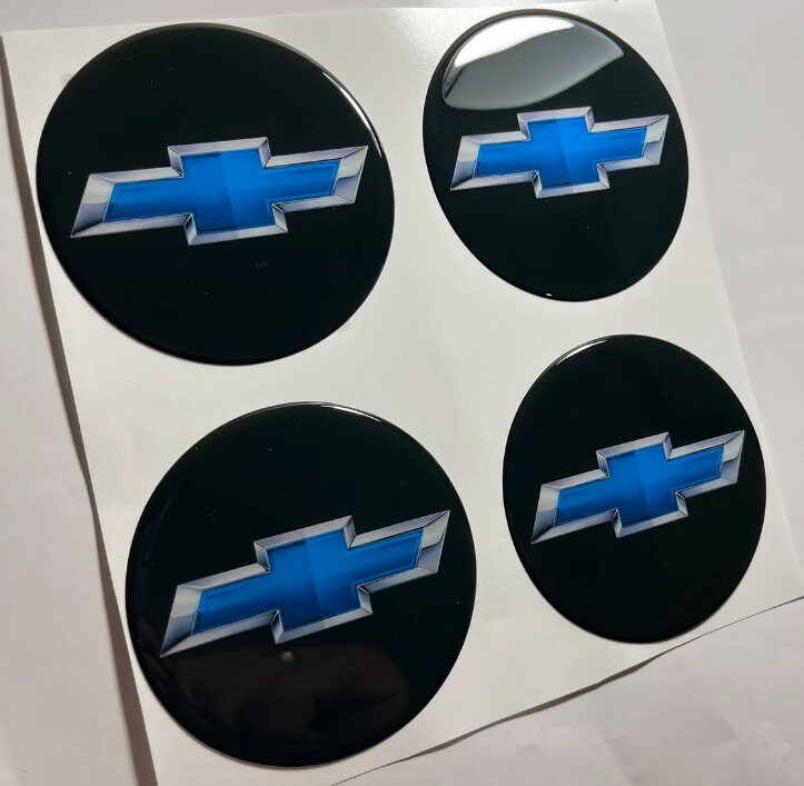 Chevrolet Logo Lot d'autocollants en silicone 30-120 mm pour enjoliveurs,  ordinateur portable, tablette, téléphone, jantes Enjoliveurs de roue Moyeu  central de roue bombé auto-adhésif -  France