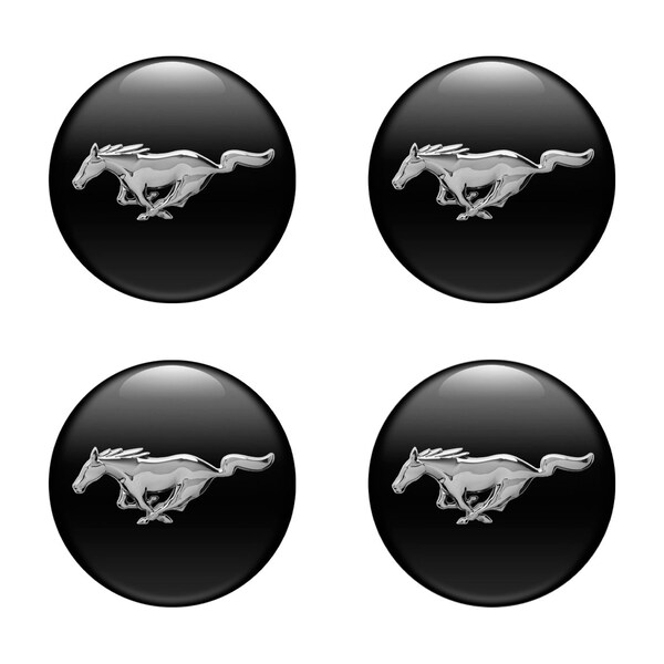 3D Silicone Sticker Set For Hub Caps & Alloy Rims – 55mm, Black, 4-Pack