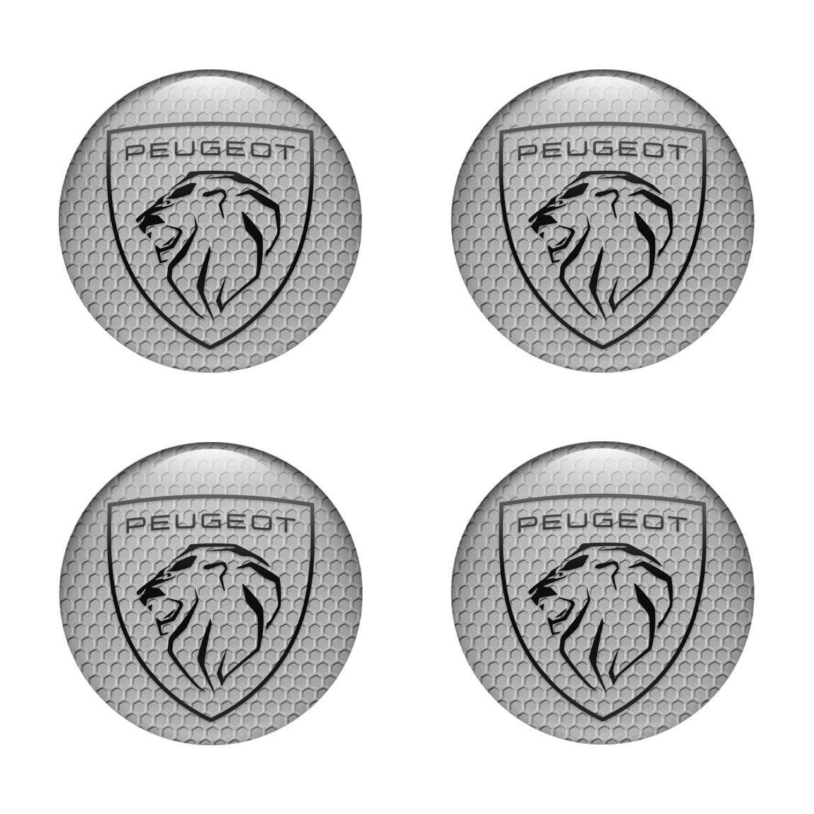 Peugeot Logo Set 4 X 30-120mm Silicone Emblems for Wheel Center