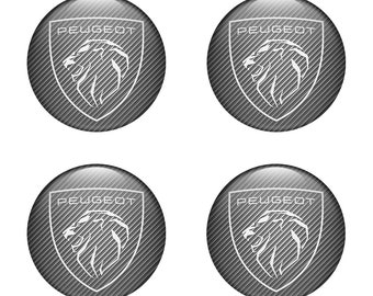 PEUGEOT Logo Set 4 x 30-120mm Silikon Embleme für Wheel Center