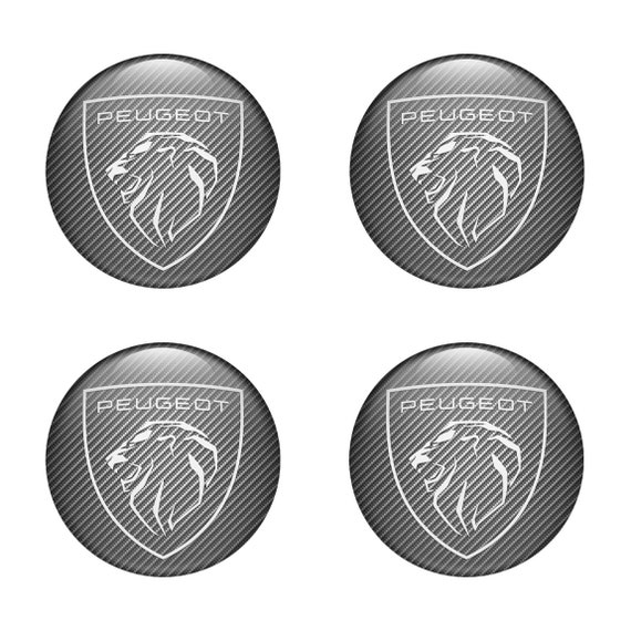 PEUGEOT Logo Set 4 x 30-120mm Silikon Embleme für Wheel Center