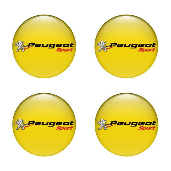 Peugeot Sport Logo Set 4 X 30-120mm Silicone Emblems for Wheel Center Caps,  Laptop, Tablet, Phone, Door, Car Interior Domed Sticker 