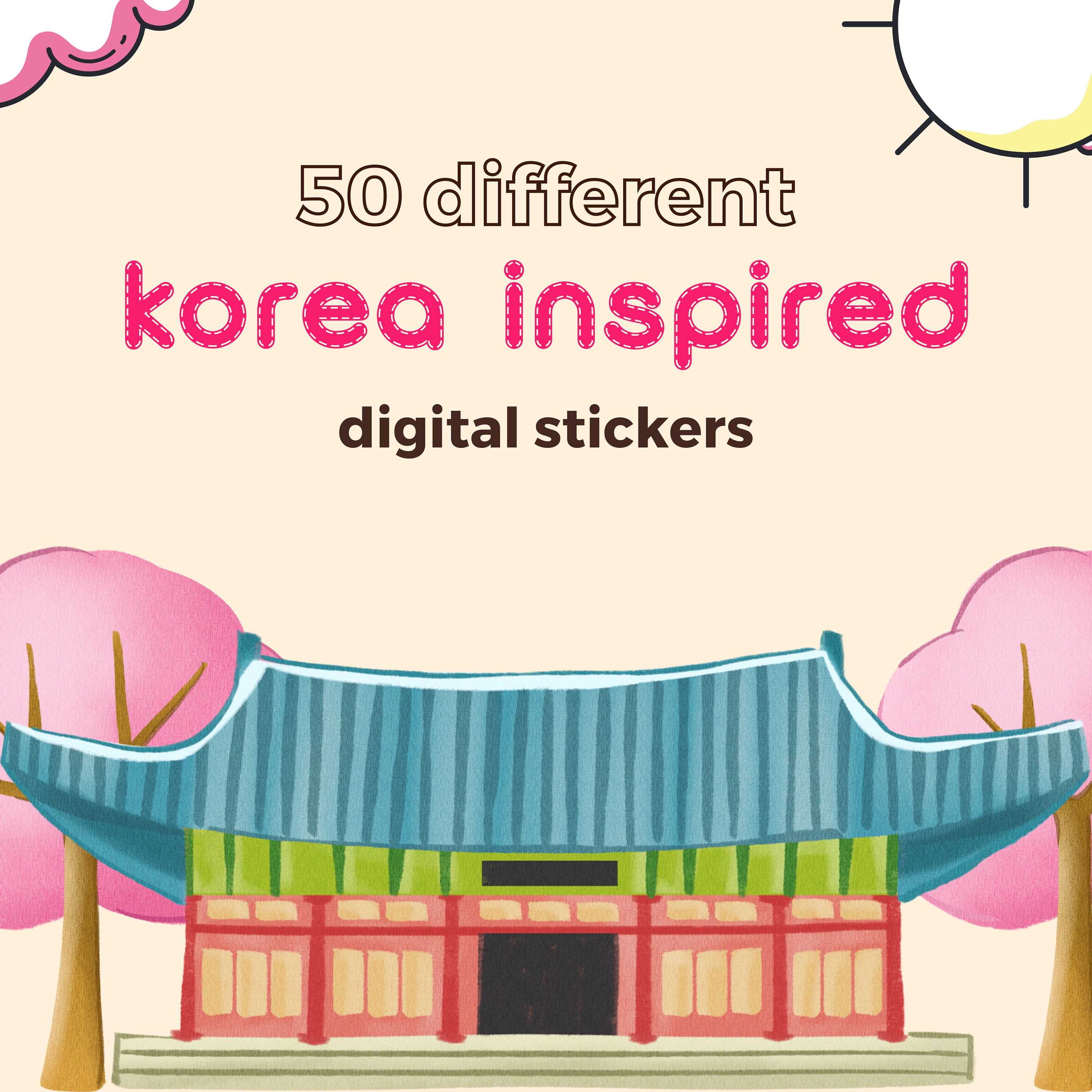 Bold Aesthetic Korean Letter Stickers, Decoration Alphabet Stickers, Kpop  Deco Stickers for Polco 
