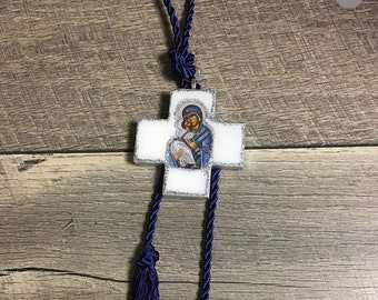 Marble Cross with the Icon of Holy Mary