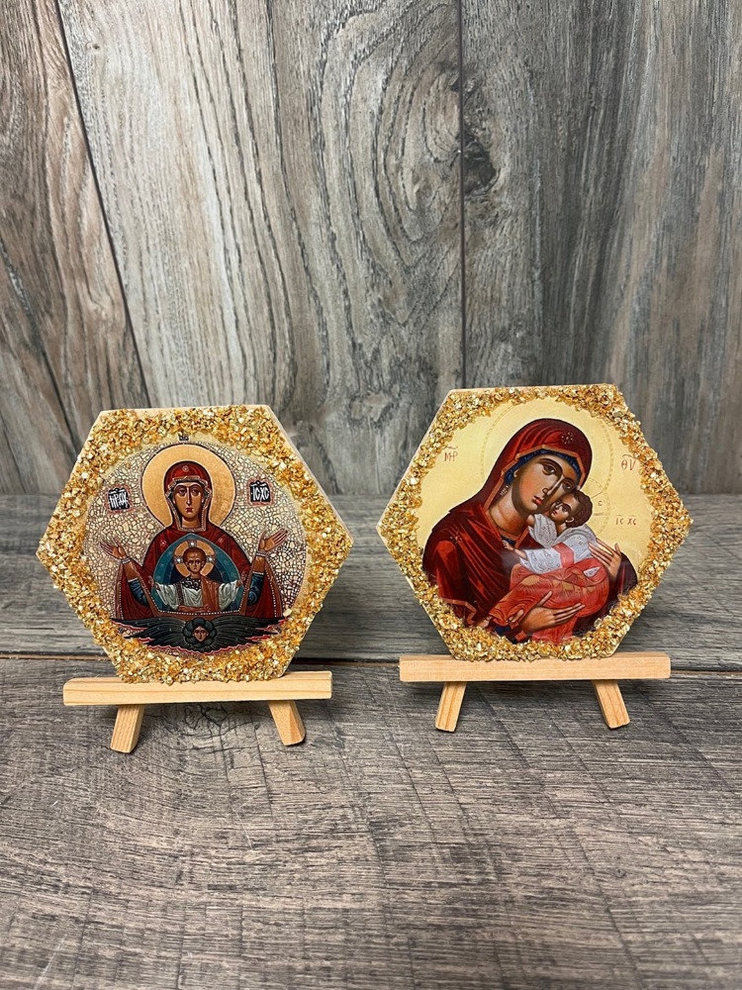 Favors With Wooden Icon of Holy Mary and Baby Jesus - Etsy