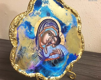 Handmade glass fused Icons