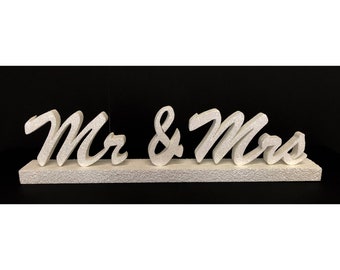 Mr and Mrs Script name glittered cut out,, boards for wedding,