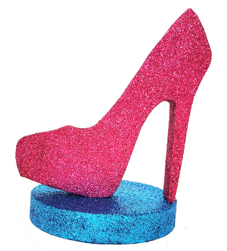 High Heel Shoe Centerpiece, Cutout Shoe on Foam Base, DIY shopping centerpieces, heels and shopping centerpieces image 4