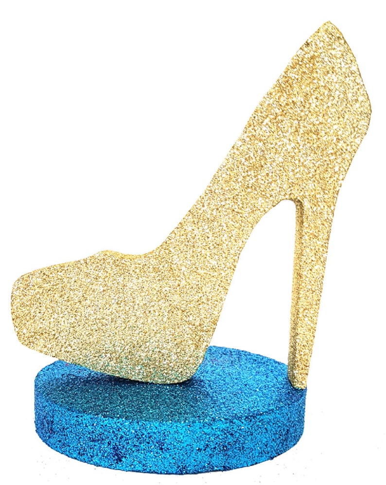 High Heel Shoe Centerpiece, Cutout Shoe on Foam Base, DIY shopping centerpieces, heels and shopping centerpieces image 8