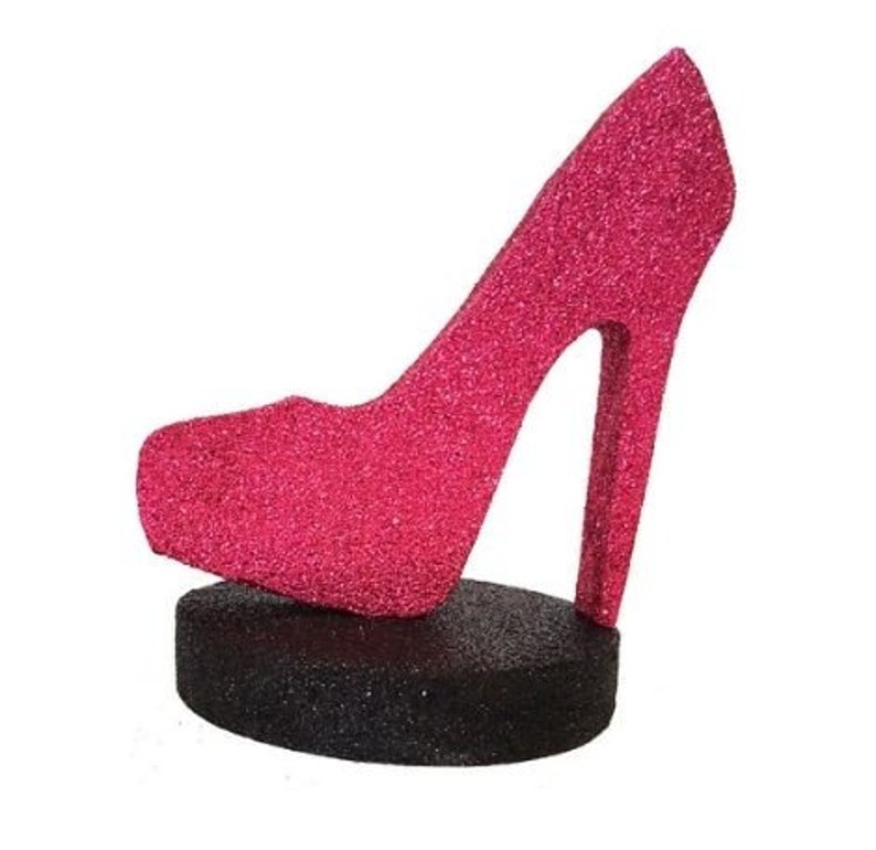 High Heel Shoe Centerpiece, Cutout Shoe on Foam Base, DIY shopping centerpieces, heels and shopping centerpieces image 1