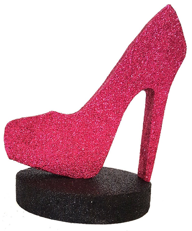 High Heel Shoe Centerpiece, Cutout Shoe on Foam Base, DIY shopping centerpieces, heels and shopping centerpieces image 2