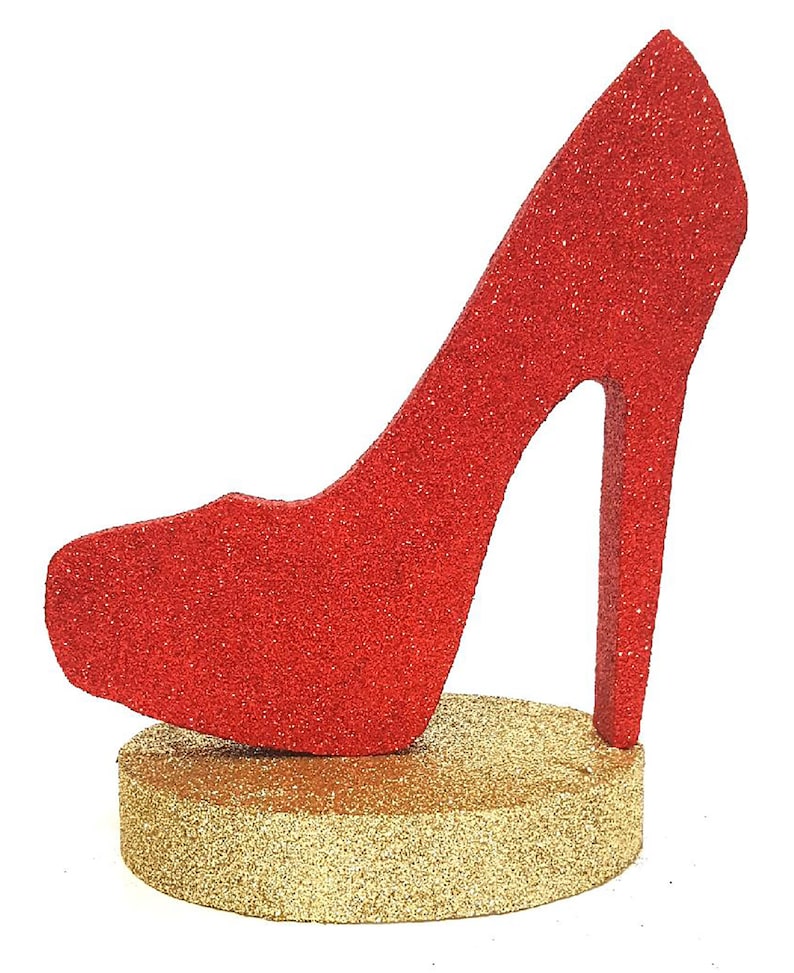 High Heel Shoe Centerpiece, Cutout Shoe on Foam Base, DIY shopping centerpieces, heels and shopping centerpieces image 9