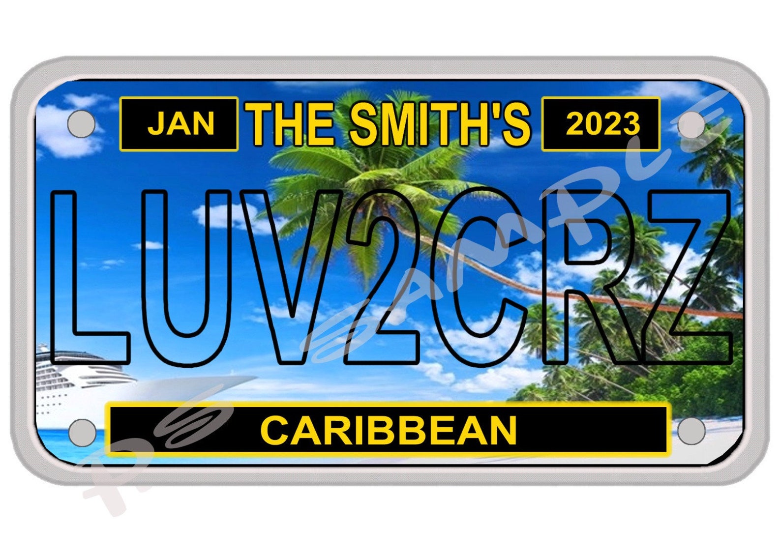 Customized LICENSE PLATE for Cruise Door Etsy