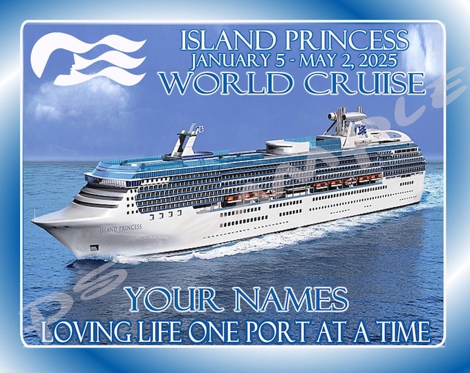  ISLAND PRINCESS 2025 World Cruise SHIP Magnet - Etsy Illustration 