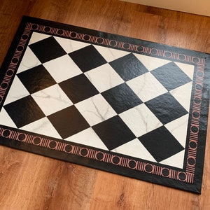 Floor Cloth, Painted Rug, Handmade Canvas Rug, Diamond Rug, Hand ...