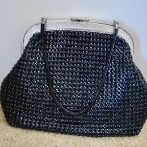 Vintage Handtasche, Glomesh Stil Handtasche, schwarze Handtasche, Abend Handtasche, Henkeltasche, Geschenke für Frauen, Muttertagsgeschenk, Hochzeitsgeschenk, Tasche