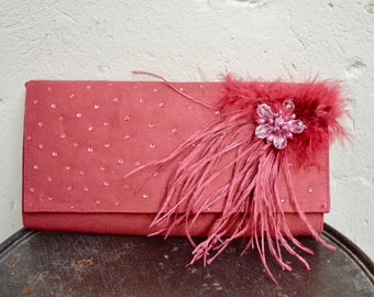 Vintage Handbag, Vintage Clutch, Embellished Handbag, Embellished Clutch, Feather Handbag, Feather Clutch, Evening Handbag, Evening Clutch