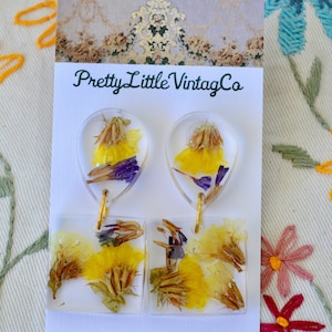 Resin Earrings, Dried Flower Earrings, Flower Earrings, Resin Jewellery, Resin Jewelry, Gifts for Her, Mothers Day Gift, Earrings