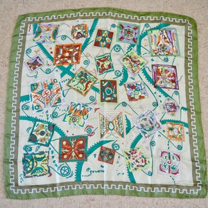 Vintage Scarf, Retro Scarf, Geometric Scarf, Scarf, Vintage Scarves, Retro Scarves, Scarves, Vintage Accessories, Gifts for Her, Women Gift