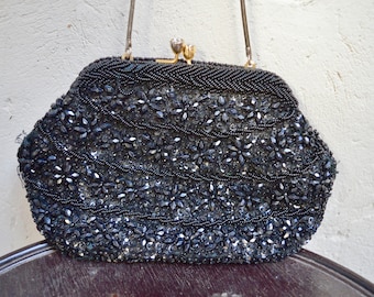 Avond handtas, verfraaide handtas, zwarte handtas, handtas, top handvat handtas, geschenken voor haar, huwelijkscadeau, womens gift