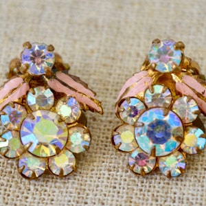 Vintage Earrings, Floral Earrings, Enamel Earrings, Flower Earrings, Earrings, Earrings Vintage, Vintage Jewellery, Vintage Jewelry