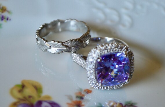 Ring Set, Purple Ring, Vintage Ring, Vintage Jewe… - image 9