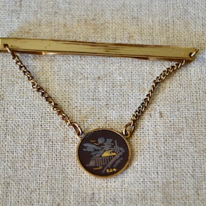 Vintage Tie Bar, Tie Bar, Tie Bars in uk, Damascene Tie Bar, Japanese Tie Bar, Costume Jewellery, Gifts for Him, Wedding Gift, Men Gift